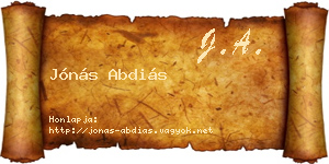 Jónás Abdiás névjegykártya